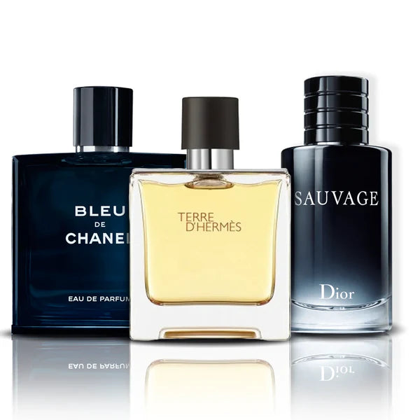 Kit 3 Profumi | Bleu de Chanel + Terre D'Hermès + Sauvage Dior (100ml)