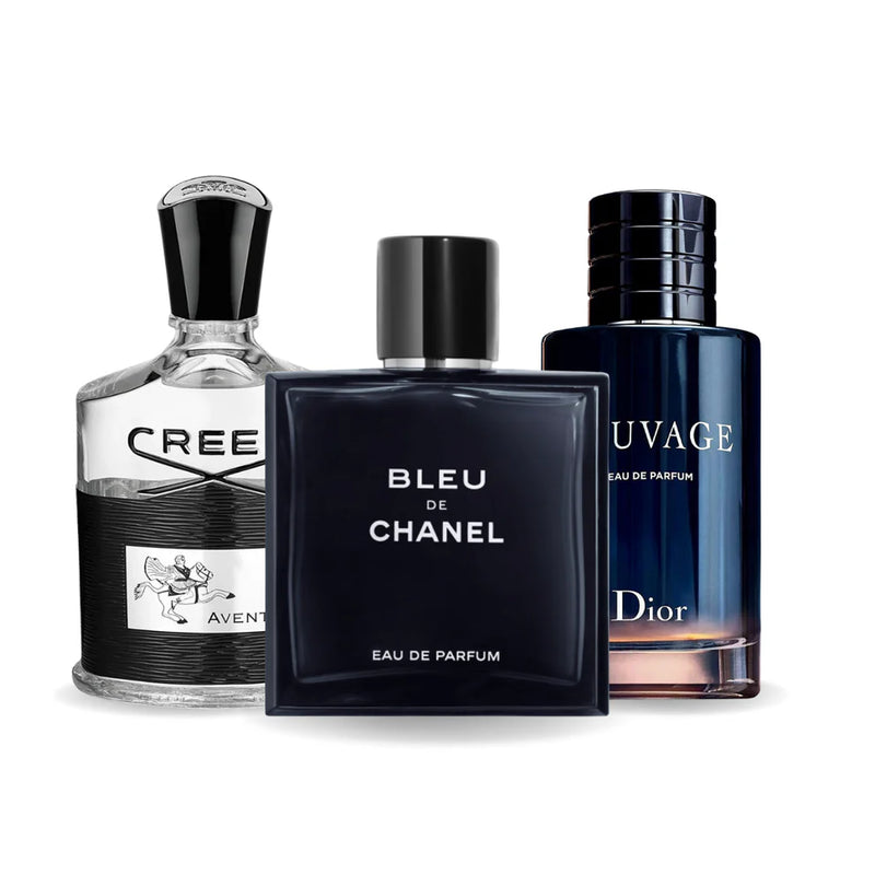 Kit 3 Profumi | Creed Aventus + Bleu de Chanel + Sauvage Dior (100ml)