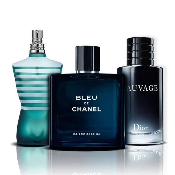 Kit 3 Profumi | Le Male + Bleu de Chanel + Sauvage Dior (100ml)